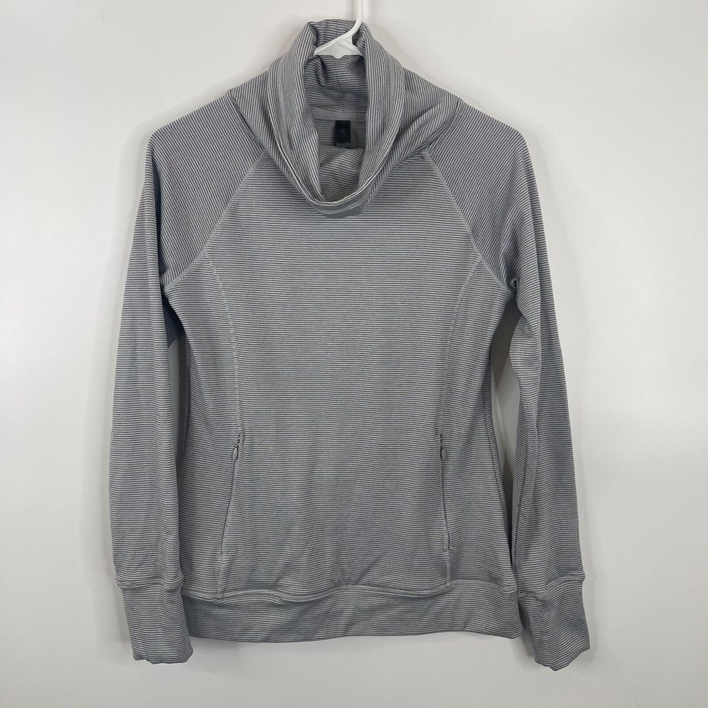 Kyodan Womens Running Shirt Pullover Size‎ S Gray Long Sleeve Yoga Cowl Neck